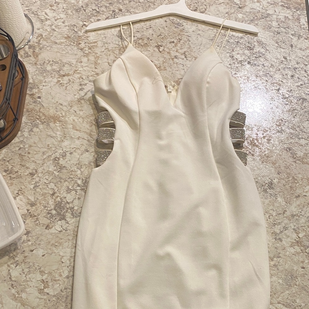 Windsor Cream Backless Dress with Silver Accents